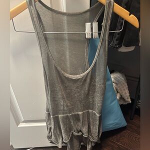Urban Outfitters Gray Asymmetrical Ruffled Tank Top